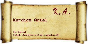 Kardics Antal névjegykártya