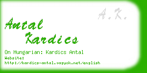 antal kardics business card